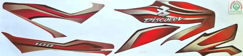 Bajaj Discover 100 Red Bike — DISCOVER sticker Sri Lanka